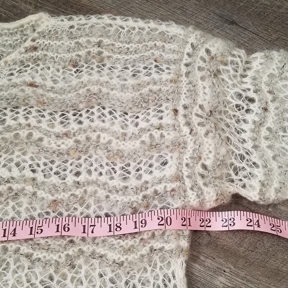 EXPRESS Mohair sweater Cream Gray Sz. L - Picture 2 of 6